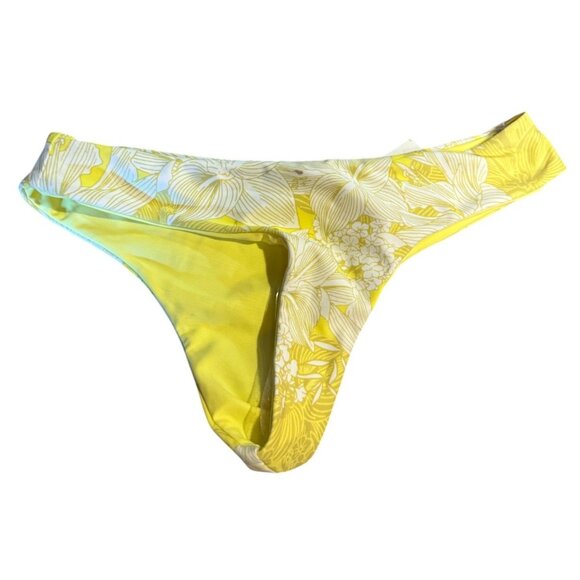 Speedo Womens Light Lime Floral Bikini Bottom Swimwear S Nylon/Lycra - Picture 2 of 6